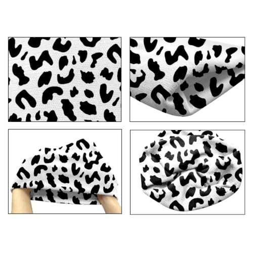 Beanie Knit Hat Winter Unisex Cuffed Beanies Skull Cap Warm Double Layer Thick Acrylic Cute for Girls Women Men - color: Leopard