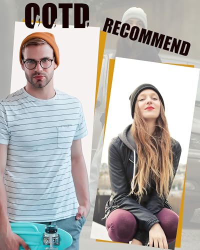 vidsel 100% Cotton Beanie Hat-Unisex Winter Knit Cuffed Beanies Skull Cap - color: 2pcs - Black, Dark Grey