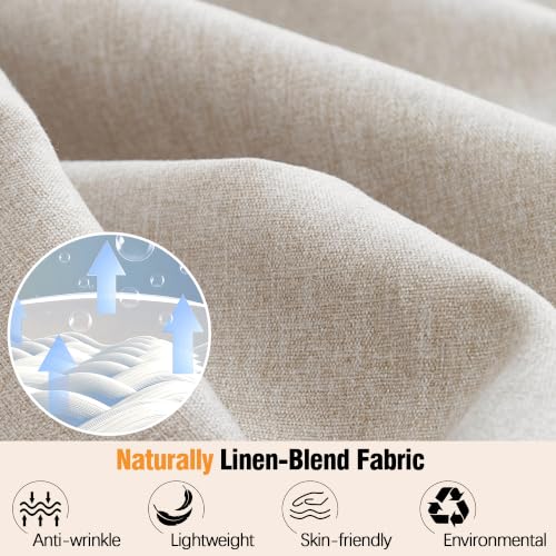 Babalet Linen Blend Sun Hat for Women Wide Brim Beach Bucket Hat - color: Beige- Ponytail Opening