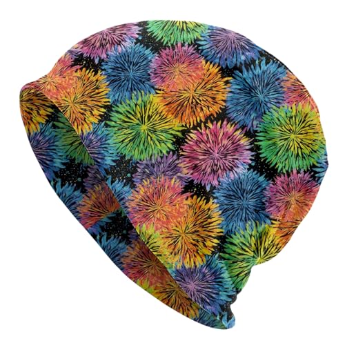Slouchy Beanie Hat Skull Cap Chemo Headwear Baggy Hats for Men Women Running Cycling - color: Colorful Flowers