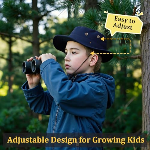 Kids Sun Hats for Boys Girls Bucket Hat UPF 50+ UV Protection Safari Hat Lightweight & Breathable Boonie Hat - color: 1 Pack-navy
