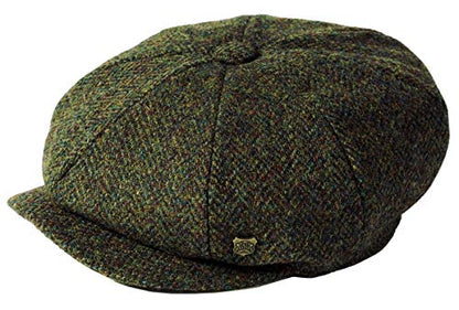Failsworth Carloway Harris Tweed Baker Boy Cap, Brown Herringbone - color: Pattern 2016 - Brown, size: Large