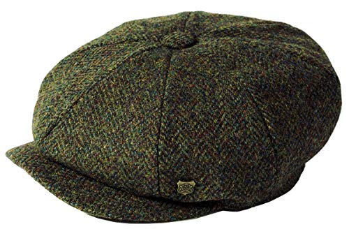 Failsworth Carloway Harris Tweed Baker Boy Cap, Brown Herringbone - color: Pattern 2016 - Brown, size: Medium