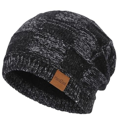 HandZest Relaxed-Fit Knit Beanie: Lightweight, Breathable for Spring & Fall. Soft, Stretchy. One Size Fits Most - color: Black