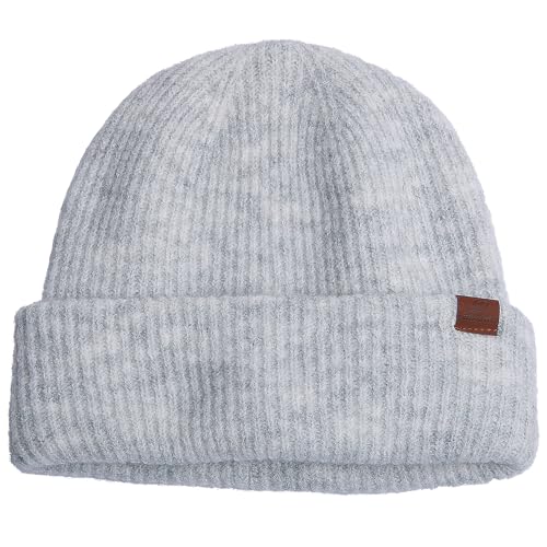 Large Slouchy Winter Hat for Cold Weather, Warm Loose Slouch and Cuffed Beanie Hats for Women Men - color: Grey