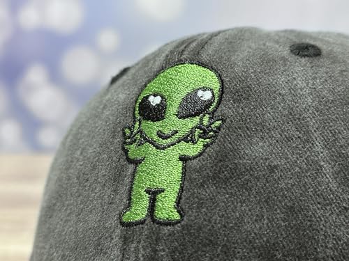 Adjustable Embroidery Animal Baseball Hat for Kid Toddler Child - color: Alien (Washed Black)