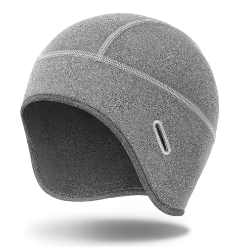 MELASA Winter Helmet Liner Skull Cap with Glasses Slots - color: Light Gray