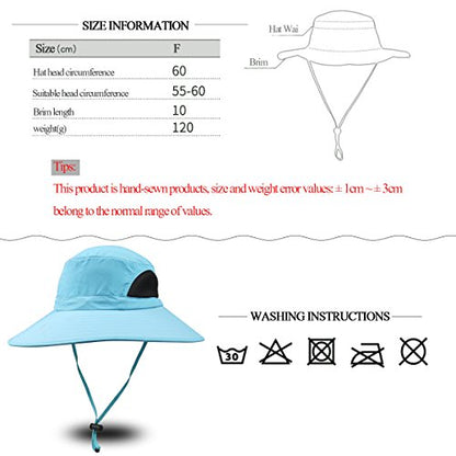 YR.Lover.Outdoor Boonie Men and Women's Hat Sun Protection Waterproof Cap for Safari Fishing Hunting Bucket Hat - color: Blue