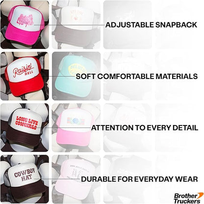 Lucky Cursive Hat | Premium Adjustable Snapback Baseball Trucker Hats for Men & Women - color: Black
