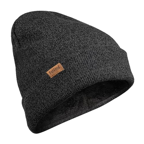 Beanie for Men Winter Thermal Cuffed Knit Hat Warm Gifts Womens Beanies - color: Charcoal Gray