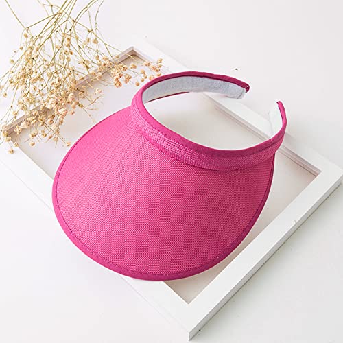 Cloth Covered Slip-On Visor for Women, Adjustable Cap Sports Sun Visors for Men - color: Fuchsia