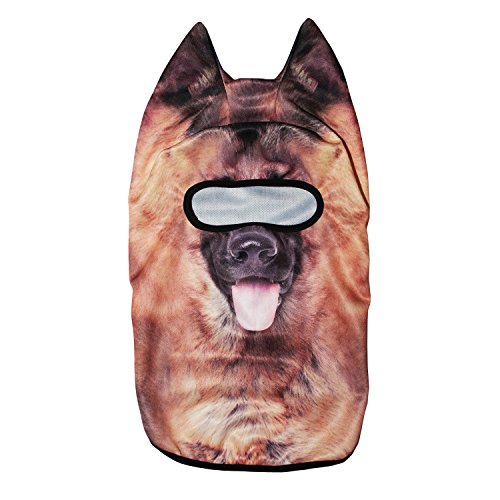 WTACTFUL 3D Animal Ears Balaclava, Breathable Face Mask for Halloween - color: German Shepherd Meb-11