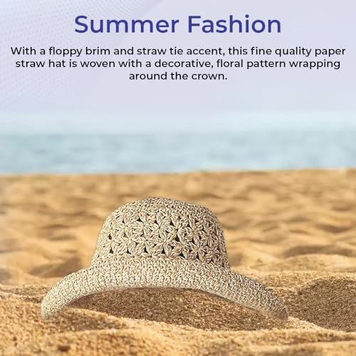 SAGEFINDS Packable Straw Hat for Women | Floppy Wide Brim Beach Cap | Foldable for Travel | Sun Protection | Summer Hat