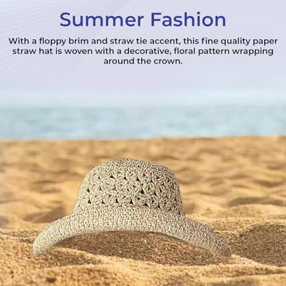 SAGEFINDS Packable Straw Hat for Women | Floppy Wide Brim Beach Cap | Foldable for Travel | Sun Protection | Summer Hat