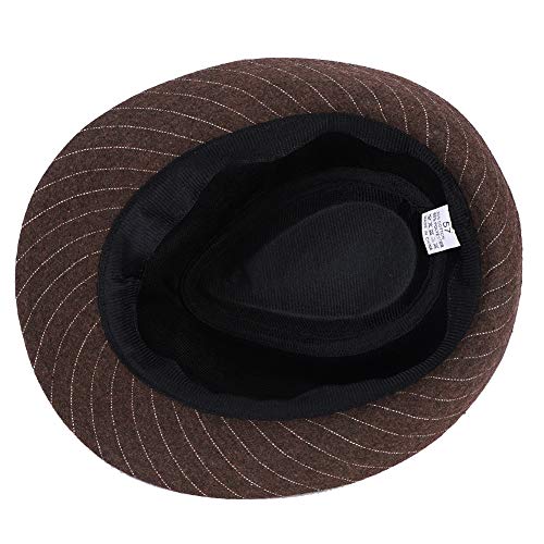 Unisex Fedora Hat Classic Trilby Hats Short Brim Panama Jazz Hat - color: Brown