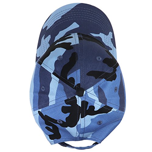 Falari Classic Baseball Cap Dad Hat 100% Cotton Soft Adjustable Size - color: Camouflage - Blue