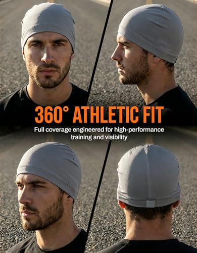 Sweat Wicking Skull Caps Cooling Helmet Liner Hat Running Beanie Cycling Skullcap Sleeping Cap for Men Women - color: Grey Sets