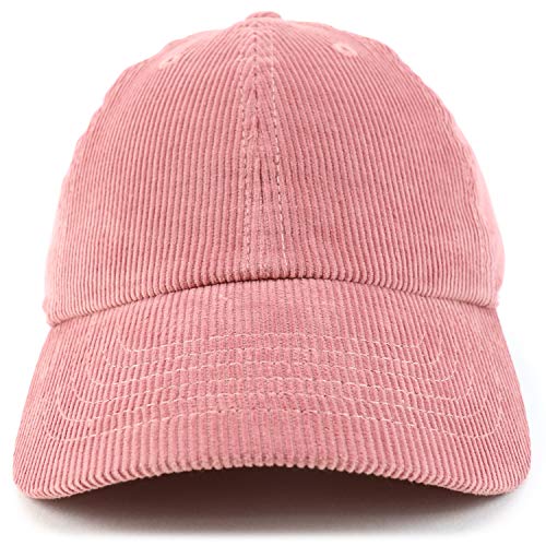 Trendy Apparel Shop Cotton Corduroy Unstructured Baseball Cap Dad Hat - color: Pink