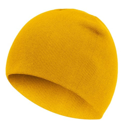 100% Cotton Beanie Hat for Men Women Cuffless Warm Winter Hats - color: 1pcs-yellow