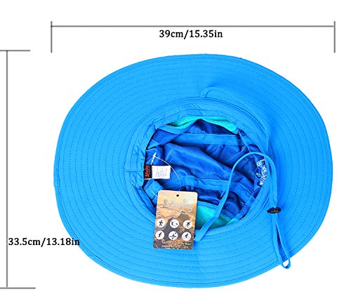 Sun Hat for Men&Women,Breathable Wide Brim Beach Cap with Adjustable Drawstring,Perfect for Hiking,Fishing,Boating - color: Style1-blue