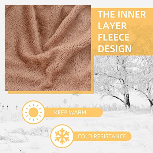 Womens Winter Hats, Warm Hooded Scarf Hat for Women, Fleece Beanie Hat with Drawstring, Balaclava Knit Skull Cap - color: Beige