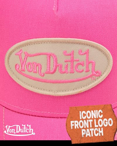 Von Dutch Unisex Trucker Hat, Colorblock, Mesh Back, Curved Bill, Snapback - color: Pink