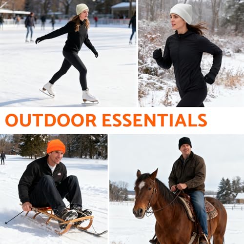 PFFY Beanie for Men Women Unisex Knit Cuffed Winter Thick Lined Beanies Hat - color: Pure Grey