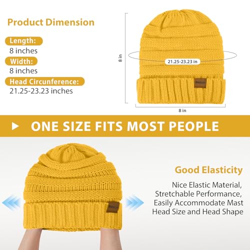 ZOORON Womens Winter Hat Slouchy Beanies for Women Cable Knit Beanie Hats - color: 1pack- Yellow