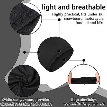 Boao Doo Rags Skull Cap for Men Sweat Wick - color: Black, size: XX-Large