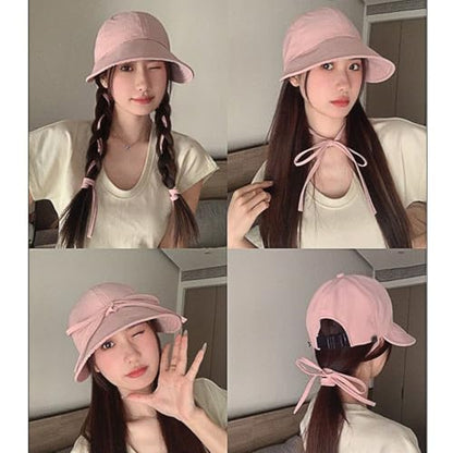 Womens Sun Hat Wide Brim UPF 50+ UV Protection Foldable Packable Sun Shield Hat for Women, Ponytail Outdoor Fishing Hat - color: Upgraded Cherry Blossom Pink
