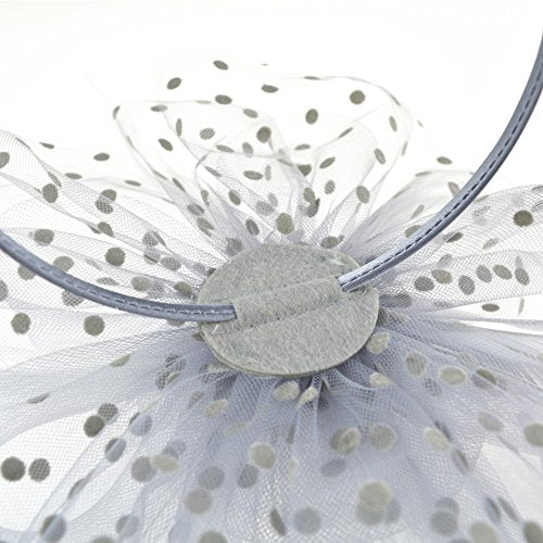 AQOKKA Women Fascinators Hats Flower Fascinators with Headband and Clip Tea Party Headwear for Women and Girls - color: 1 Pc 7" Diameter / Grey