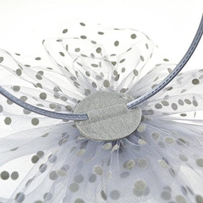 AQOKKA Women Fascinators Hats Flower Fascinators with Headband and Clip Tea Party Headwear for Women and Girls - color: 1 Pc 7" Diameter / Grey