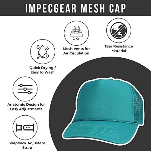 2 Packs Baseball Caps Blank Trucker Hats Summer Mesh Cap (2 FOR Price of 1) - color: Teal