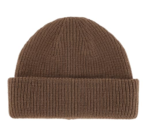 Connectyle Short Fisherman Beanie for Men Women Warm Winter Hats Knit Cuffed Beanies Skull Cap Acrylic Watch Hat - color: Light Coffee