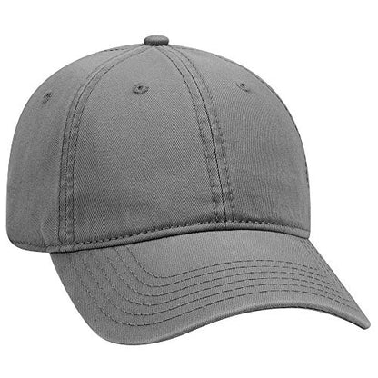 OTTO 6 Panel Low Profile Garment Washed Superior Cotton Twill - color: Char. Gray