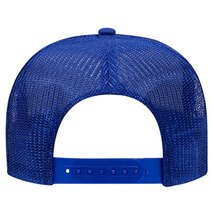 OTTO Wholesale 12 x Polyester Foam Front 5 Panel High Crown Mesh Back Trucker Hat - (12 Pcs) - color: Royal