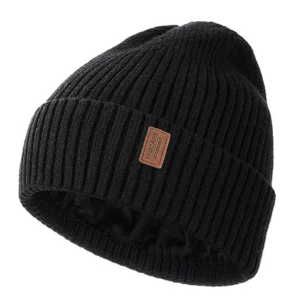 Wmcaps Winter Beanie for Men Women Fleece Lined Hat Warm Cuffed - color: Black