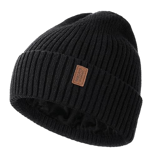 Wmcaps Winter Beanie for Men Women Fleece Lined Hat Warm Cuffed - color: Black