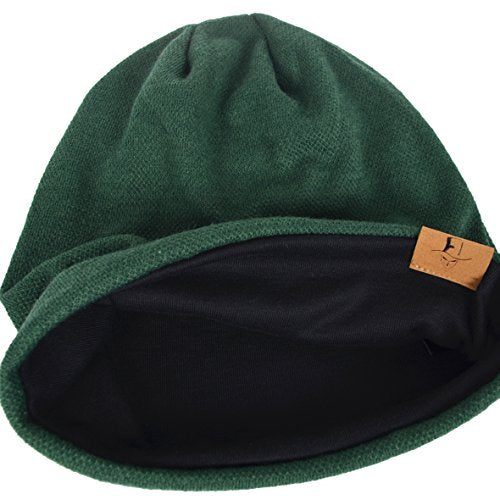 VECRY Men's Slouch Beanie Skull Cap Long Baggy Hip-Hop Winter Summer Hat - color: Green