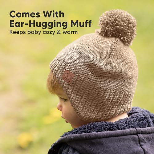 KeaBabies Baby Beanies, Winter Baby Hats for Boys, Girls (Taupe, 6-36M) - color: Taupe