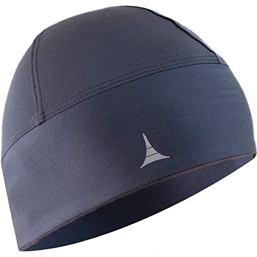 Skull Cap Helmet Liner Running Beanie - Ultimate Thermal Retention and Performance Moisture Wicking. Fits Under Helmets - color: Gray