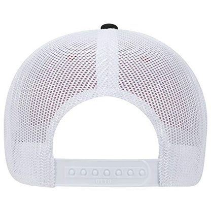 OTTO 6 Panel Low Profile Contrast Vertical Mesh Back Cap - color: Blk/Red/Wht