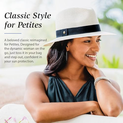 Women's Beach Fedora, Petite, Packable, UPF 50+, Adjustable - color: Beige