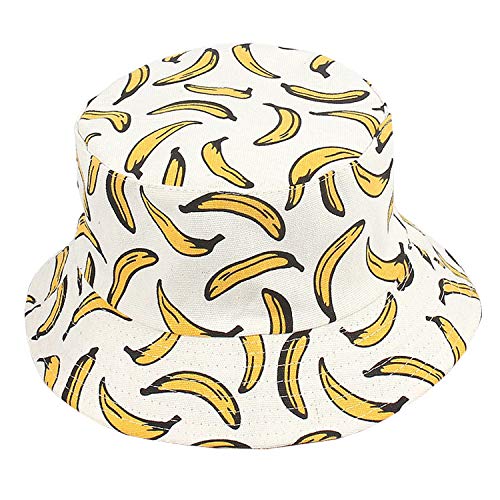 Umeepar Unisex Reversible Packable Bucket Hat Sun Hat for Men Women - color: Banana White