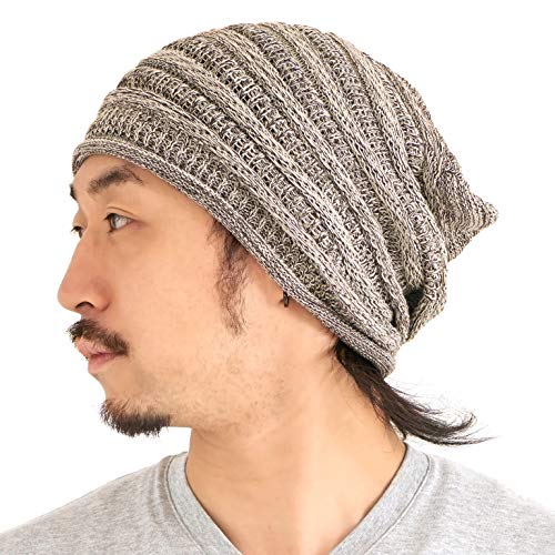 CHARM Extra Slouchy Summer Beanie for Men - Women Baggy Hipster Knit Cotton Slouch Hat - color: Beige
