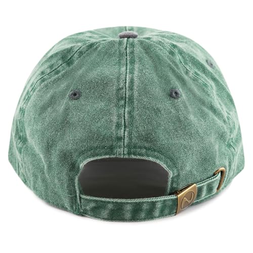 The Hat Depot 100% Cotton Pigment Dyed Low Profile Dad Hat Six Panel Cap - color: Green