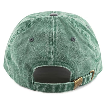 The Hat Depot 100% Cotton Pigment Dyed Low Profile Dad Hat Six Panel Cap - color: Green