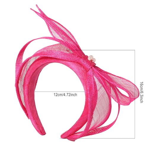 Women's Fascinators Hats Wedding Sinamay Headband Church Cocktail Dresses Headwear Tea Party Hat Accessories - color: A Rose