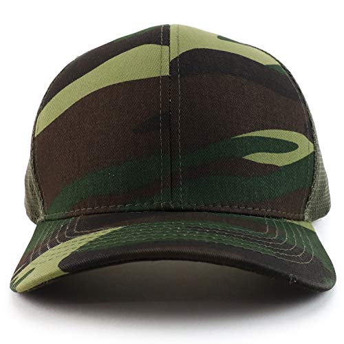 Trendy Apparel Shop Oversize XXL Structured Trucker Mesh Baseball Cap - color: Camo