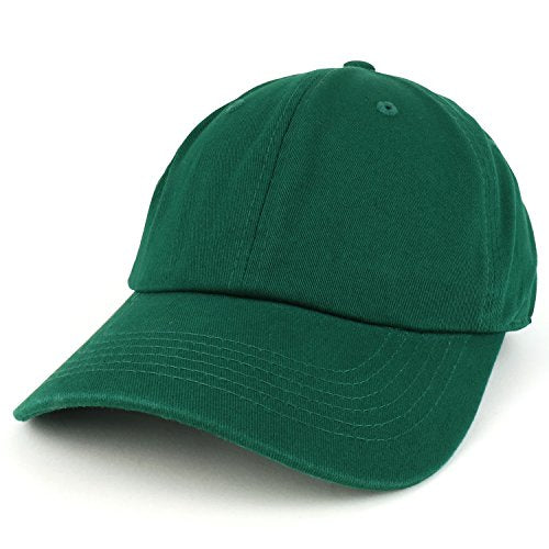 Trendy Apparel Shop Plain Unstructured Relaxed Style Dad Hat - color: Dark Green